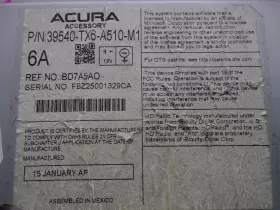 39540TX6A510 ACURA Navigation Radio Receiver Display Cd Ilx #2