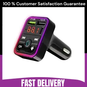 Onn Ona19av004 Bluetooth Fm Car Charger Lcd Display Type-c Wirelessly Music Calls